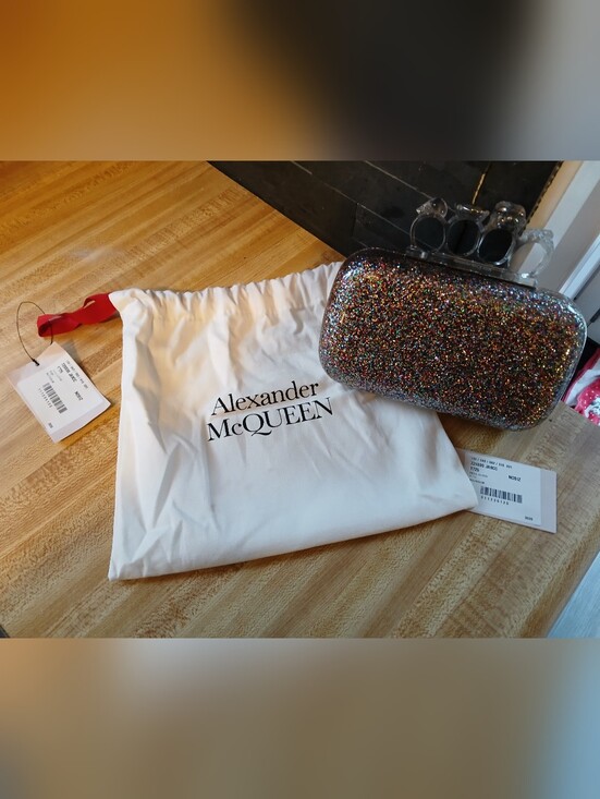 Alexander McQueen Handbags - Alexander McQueen NWT RARE Multi Glittered Knuckle Bag & Dustbag